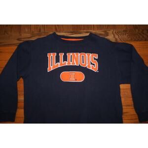 Vintage Y2K ILLINOIS FIGHTING ILLINI Blue XL Crewneck Sweatshirt E-Five